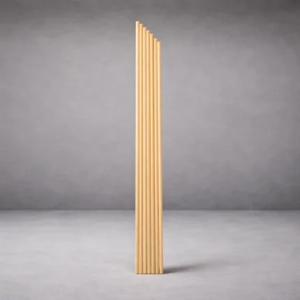 24cm 3mm Bej Fiber Bambu Çubuk